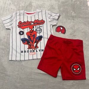 Boys Marvel Spiderman Shirt and Shorts outfit Set (5)